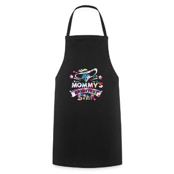 L’étoile la plus brillante de maman retour à l’école - Tablier de cuisine - noir - Devant - AI Model Male 185 dark (185cm)