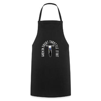 In case of doubt, step on the gas - Dirt Bike Motocross - Cooking Apron - black - Front - AI Model Male 185 dark (185cm)