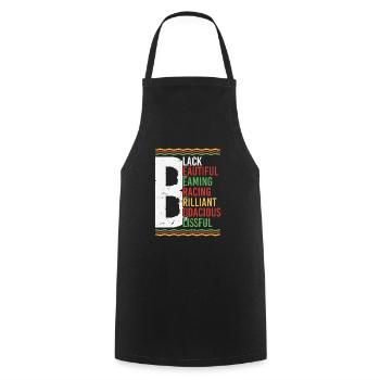 Noir Beau Rayonnant Contreventement Brillant - Tablier de cuisine - noir - Devant - AI Model Male 185 dark (185cm)