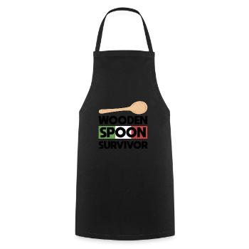 Wooden Spoon Survivor - Kochschürze - Schwarz - Vorne - AI Model Male 185 dark (185cm)