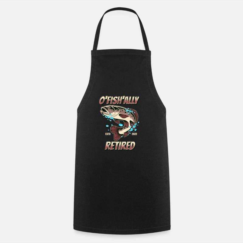 O Fish Ally à la retraite - Tablier de cuisine - noir