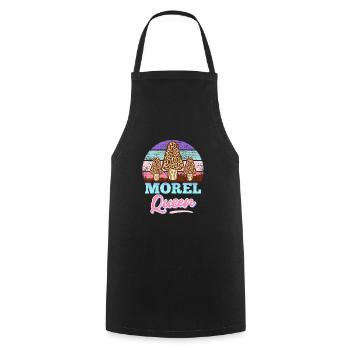Morel Queen Mushroom Picker - Cooking Apron - black - Front - AI Model Male 185 dark (185cm)