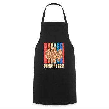Morel Whisperer Mushroom Picker Morel - Cooking Apron - black - Front - AI Model Male 185 dark (185cm)