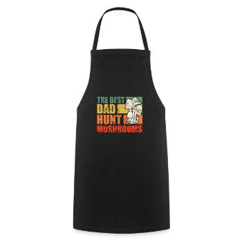Cueilleur de champignons Papa - Tablier de cuisine - noir - Devant - AI Model Male 185 dark (185cm)