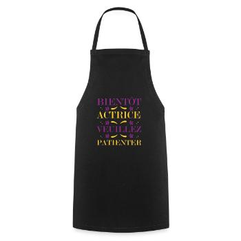Tshirt femme Bientôt Actrice veuillez patienter - Tablier de cuisine - noir - Devant - AI Model Male 185 dark (185cm)