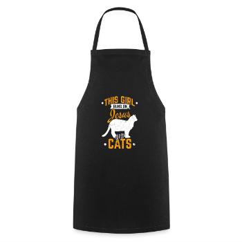 This Girl Runs On Jesus And Cats Funny Cat Lover C - Cooking Apron - black - Front - AI Model Male 185 dark (185cm)