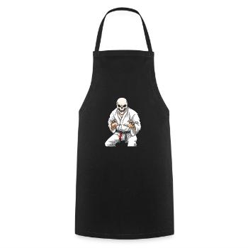 Jiu Jitsu Skelett Kämpfer - BJJ MMA und Grappling - Kochschürze - Schwarz - Vorne - AI Model Male 185 dark (185cm)
