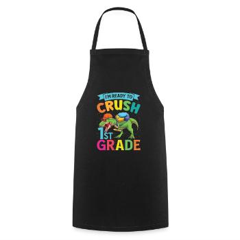 Ready Crush T-Rex 1st Class Dinosaurs - Cooking Apron - black - Front - AI Model Male 185 dark (185cm)