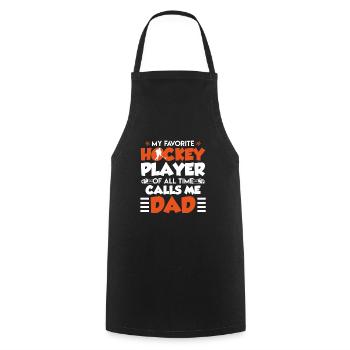 Favorite Hockey Player calls me Dad - Cooking Apron - black - Front - AI Model Male 185 dark (185cm)