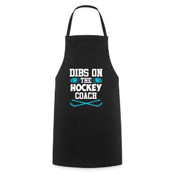 Dibs on the Hockey Coach - Cooking Apron - black - Front - AI Model Male 185 dark (185cm)