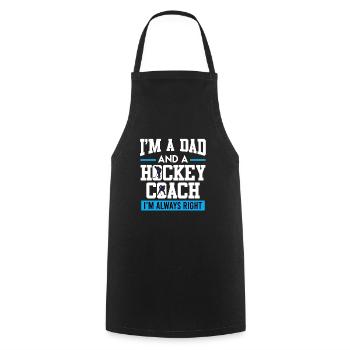 Dad and Hockey Coach Ice Hockey Dad - Cooking Apron - black - Front - AI Model Male 185 dark (185cm)