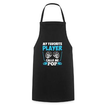 My Favorite Player calls me Pop - Cooking Apron - black - Front - AI Model Male 185 dark (185cm)