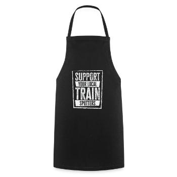 Train Trainspotter Locomotive Hobby Trainspotting - Cooking Apron - black - Front - AI Model Male 185 dark (185cm)