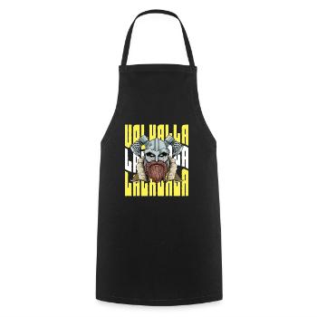Retro Walhalla Wikinger-Krieger - Kochschürze - Schwarz - Vorne - AI Model Male 185 dark (185cm)