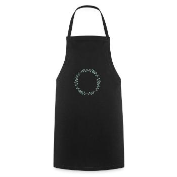 Eucalyptus Flower Wreath I Team Bridal Wedding Boho - Cooking Apron - black - Front - AI Model Male 185 dark (185cm)