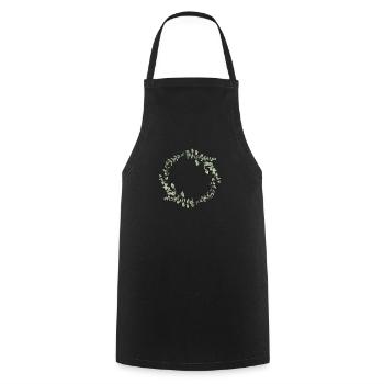 Eucalyptus Flower Wreath I Team Bridal Wedding Boho - Cooking Apron - black - Front - AI Model Male 185 dark (185cm)