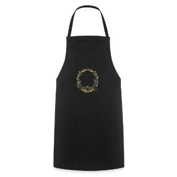 Eukalyptus Blumenkranz I Team Braut Hochzeit Boho - Kochschürze - Schwarz - Vorne - AI Model Male 185 dark (185cm)