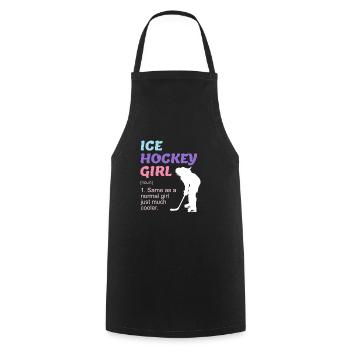 Ice Hockey Girl Damen Eishockey - Kochschürze - Schwarz - Vorne - AI Model Male 185 dark (185cm)