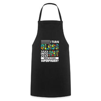 I Turn Glass Into Art Tell Me Your Superpower - Cooking Apron - black - Front - AI Model Male 185 dark (185cm)