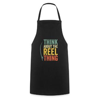 Pensez au passe-temps de pêche Reel Thing - Tablier de cuisine - noir - Devant - AI Model Male 185 dark (185cm)