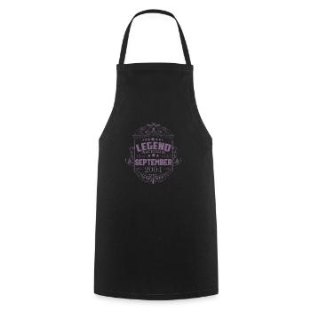 Une légende est née en septembre 2004 - Tablier de cuisine - noir - Devant - AI Model Male 185 dark (185cm)