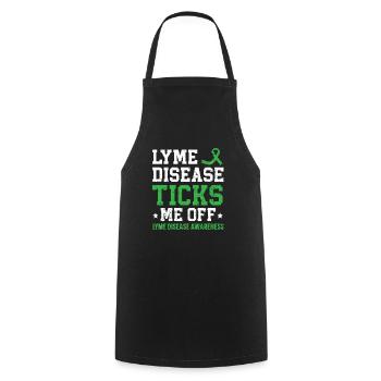 Lyme Disease Ticks Me Off Lyme Disease Awareness - Cooking Apron - black - Front - AI Model Male 185 dark (185cm)