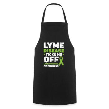 Lyme Disease Ticks Me Off Lyme Disease Awareness - Cooking Apron - black - Front - AI Model Male 185 dark (185cm)