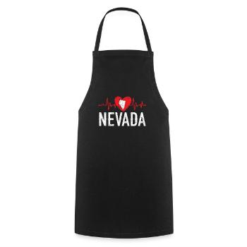 Nevada Heartbeat USA America Nevadians Nevadans - Cooking Apron - black - Front - AI Model Male 185 dark (185cm)