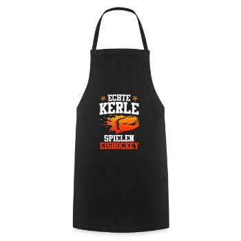 Echte Kerle spielen Eishockey - Kochschürze - Schwarz - Vorne - AI Model Male 185 dark (185cm)