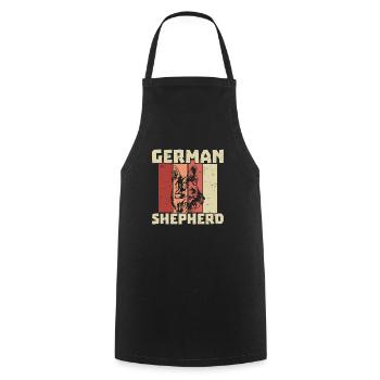 German Sheperd Vintage Distressed - Cooking Apron - black - Front - AI Model Male 185 dark (185cm)