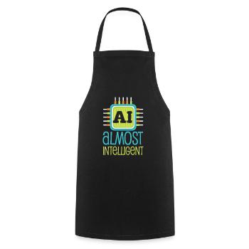 AI Almost Intelligent AI Humor - Cooking Apron - black - Front - AI Model Male 185 dark (185cm)