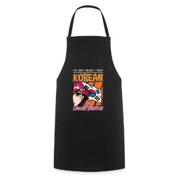 Korean Pop Design for a K-Pop Fashion Fan - Cooking Apron - black - Front - AI Model Male 185 dark (185cm)