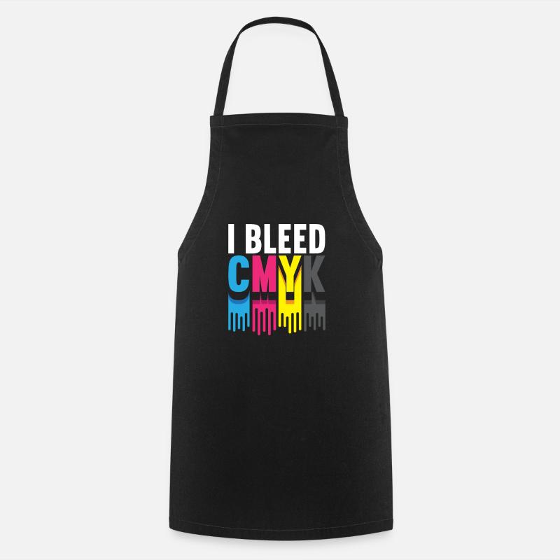 I Bleed CMJN Illustrator Graphiste - Tablier de cuisine - noir