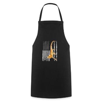 Funny Bearded Dragon Lovers American Flag Beardie - Cooking Apron - black - Front - AI Model Male 185 dark (185cm)