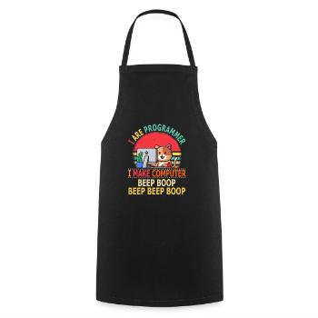 I Are Programmer I make Computer Beep Boop - Cooking Apron - black - Front - AI Model Male 185 dark (185cm)