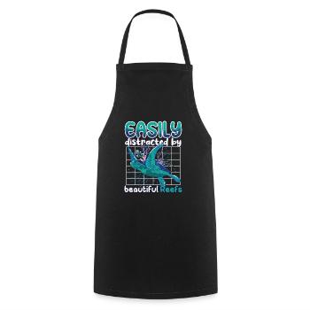 Marine Science Design for an Ocean Student - Cooking Apron - black - Front - AI Model Male 185 dark (185cm)