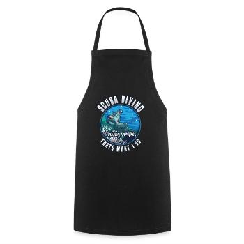 Marine Science Design for an Ocean Student - Cooking Apron - black - Front - AI Model Male 185 dark (185cm)