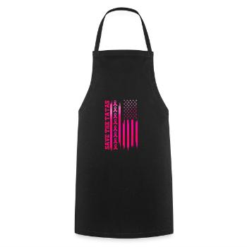 Save The Tatas American Flag - Fighting Breast - Kochschürze - Schwarz - Vorne - AI Model Male 185 dark (185cm)