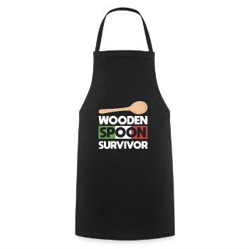 Wooden Spoon Survivor - Italian - Kochschürze - Schwarz - Vorne - AI Model Male 185 dark (185cm)