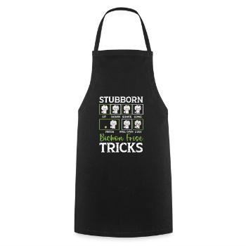 Têtu Bichon Frise Tricks Bichon Frise Propriétaire - Tablier de cuisine - noir - Devant - AI Model Male 185 dark (185cm)