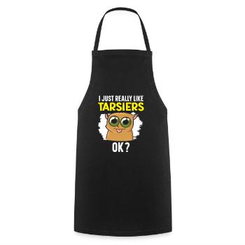 J’aime vraiment Tarsiers Ok Wildlife Animal - Tablier de cuisine - noir - Devant - AI Model Male 185 dark (185cm)