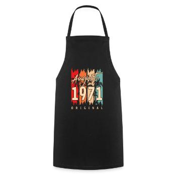 Août 1971 Millésime - Tablier de cuisine - noir - Devant - AI Model Male 185 dark (185cm)