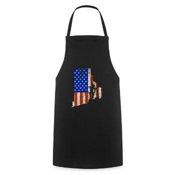 Rhode Island Home Usa flaggen geschenk - Kochschürze - Schwarz - Vorne - AI Model Male 185 dark (185cm)