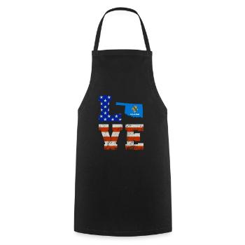 Dear oklahoma gift - Cooking Apron - black - Front - AI Model Male 185 dark (185cm)