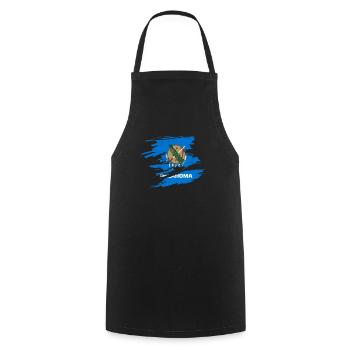 Oklahoma travel gift - Cooking Apron - black - Front - AI Model Male 185 dark (185cm)