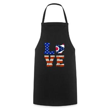 Ohio resident gift - Cooking Apron - black - Front - AI Model Male 185 dark (185cm)