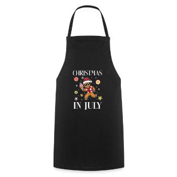Christmas In July Gingerbread Man Ice Cream Summer - Cooking Apron - black - Front - AI Model Male 185 dark (185cm)