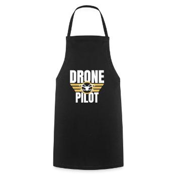 Drone Drone Pilot Drone Operator Quadcopter - Cooking Apron - black - Front - AI Model Male 185 dark (185cm)