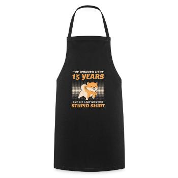 Company anniversary 15 years service anniversary - Cooking Apron - black - Front - AI Model Male 185 dark (185cm)