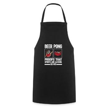 Beer Pong proofs that Sports and Alcohol do mix - Cooking Apron - black - Front - AI Model Male 185 dark (185cm)